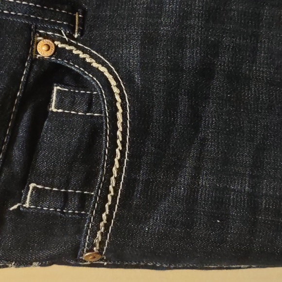 Seven7 Boot Cut Jeans Denim Dark Blue Jeans - Picture 2 of 8